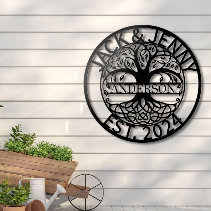 Personalized Wedding Gift Last Name Established Sign, Family Name Sign, Metal Sign Custom, Anniversary 50 Years, Couple Sign Customized