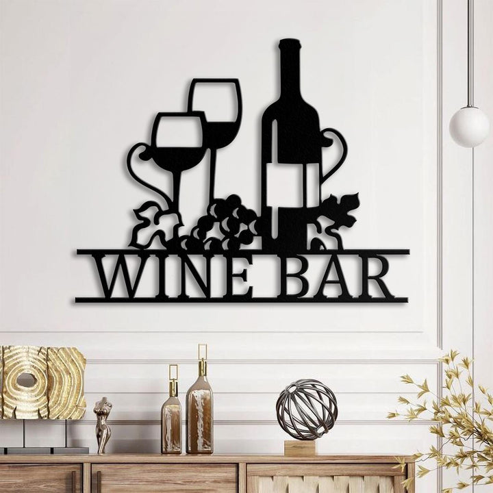 Custom Wine & Grapes Bar Metal Sign with Led Lights, Wine Bar Pub Metal Wall Art, Personalized Alcohol Drinking Name Sign, Decor Wine Shop