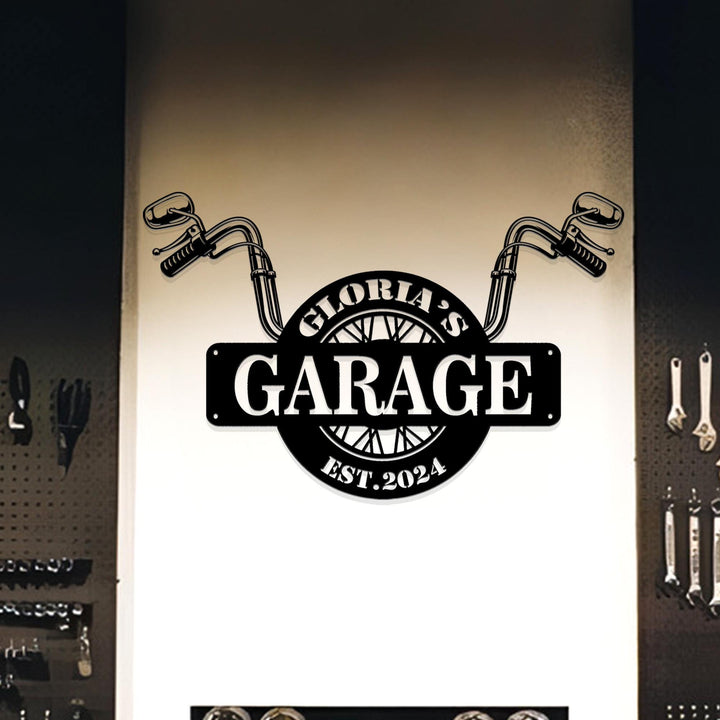 Custom Motorcycle Garage Sign,Personalized Metal Art,Metal Garage Sign,Men Cave Metal Art,Fathers Day Gift,Motor Bike Metal Sign,Biker Gifts
