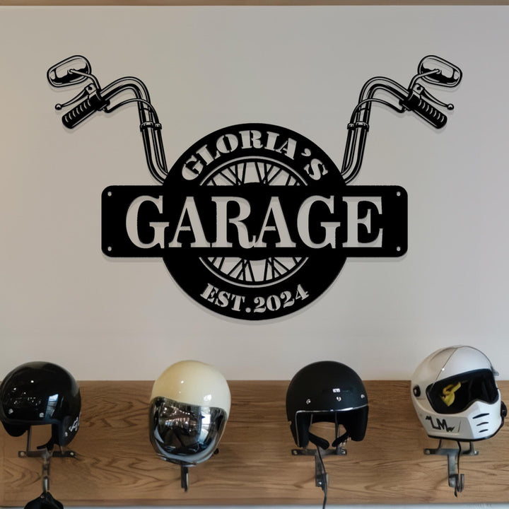 Custom Motorcycle Garage Sign,Personalized Metal Art,Metal Garage Sign,Men Cave Metal Art,Fathers Day Gift,Motor Bike Metal Sign,Biker Gifts