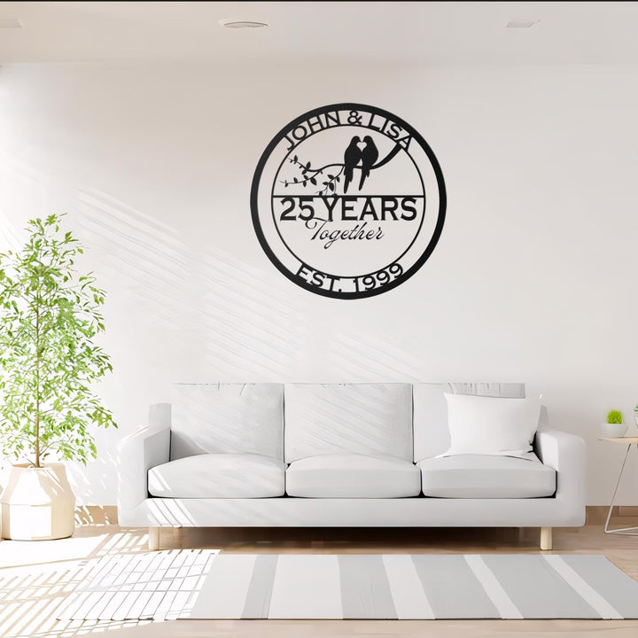 Anniversary Gifts For Parents, Wedding Doves Metal Sign, Wedding Anniversary Gift, Parents Anniversary Gift, Family Monogram Sign
