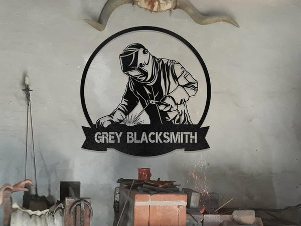 Personalized Blacksmith Metal Sign with LED Lights, Custom Blacksmith Metal Wall Art, Blacksmith Birthday Gift, Father's Day Gift