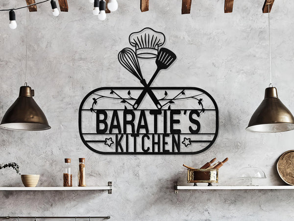 Custom Kitchen Metal Wall Art, Personalized Metal Signs, Custom Kitchen Wall Decor, Customizable Kitchen Sign, Housewarming gift
