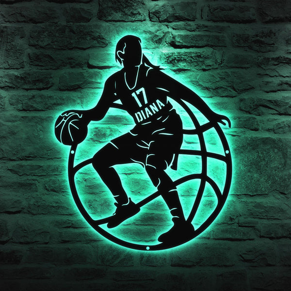 Custom Female Basketball Metal Sign,Personalized Girl Player Name Sign,Basketball Metal Wall Art,Basketball Sports Wall Decor,Kid Room Decor