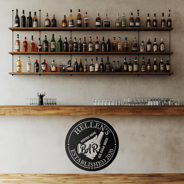 Personalized Bar LED Metal Art Sign / Light up Bar Metal Sign / Multi Colors Custom Bar Sign / Metal Bar Wall Art / LED Wall Art Gift