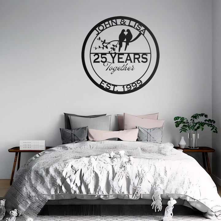 Anniversary Gifts For Parents, Wedding Doves Metal Sign, Wedding Anniversary Gift, Parents Anniversary Gift, Monogram Sign, Parents Gift