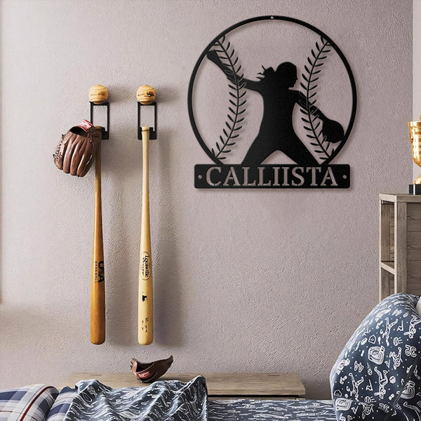 Custom Baseball Bat Metal Sign with LED Lights, Baseball Name Sign, Baseball Lover, Sport Room Decor, Kids Nursery Room Decor, Gift for Her
