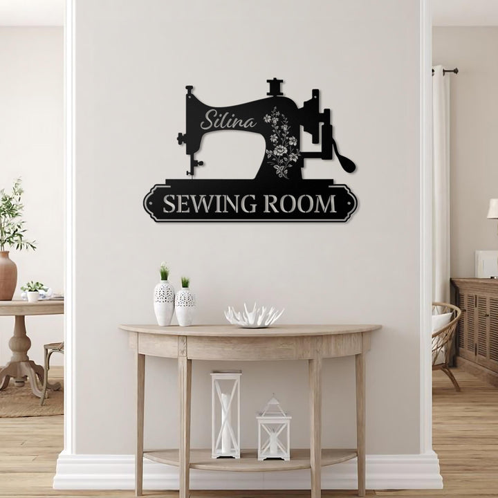 Personalized Sewing Metal LED Sign, Custom Quilting Sign For Sewing room Decor, gift for grandma, Sewing Machine Sign, Seamstress Gifts.