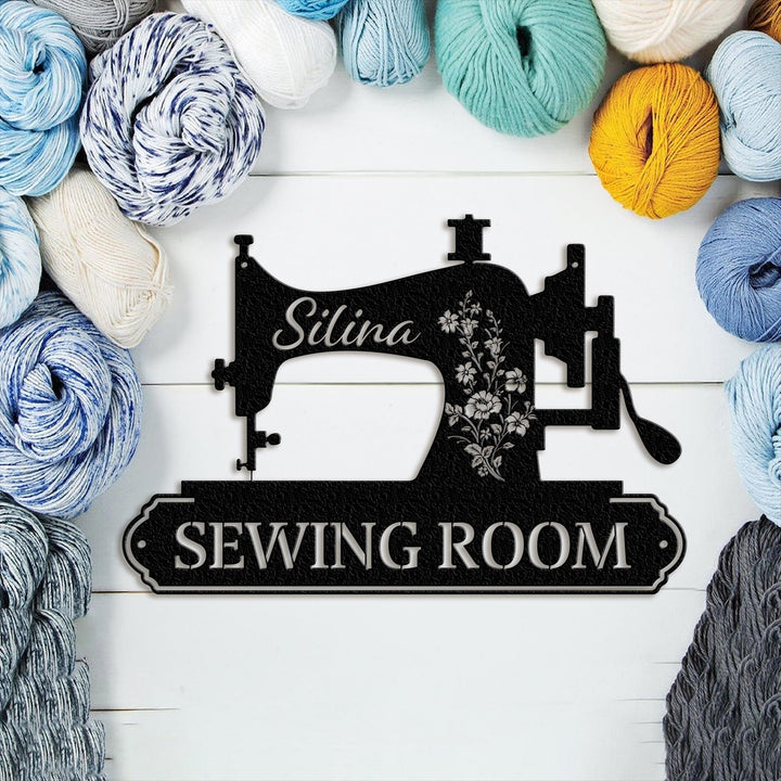 Personalized Sewing Metal LED Sign, Custom Quilting Sign For Sewing room Decor, gift for grandma, Sewing Machine Sign, Seamstress Gifts.