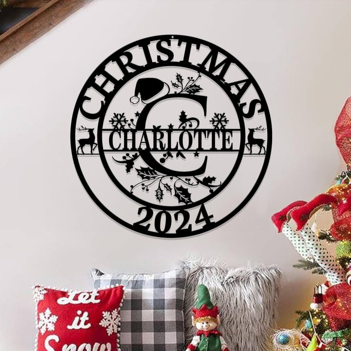 Metal Christmas Letter Monogram with Name, Christmas Letter Monogram, Christmas Gift, Letter Monogram, Family Name Sign, Christmas Alphabet