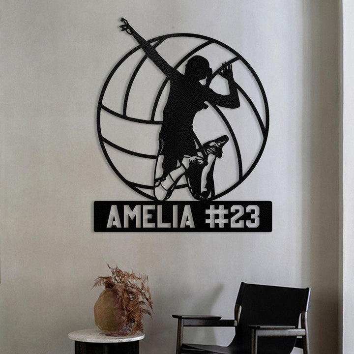 Personalized Volleyball Metal Sign Wall Art Decor, Custom Name Room Sign, Gift for Volleyball Player Mom, Girl, Sports Room Decor
