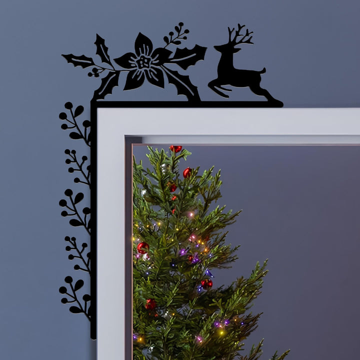 Christmas Door Corner Metal Sign, Xmas Home Decor, Christmas Door Sign, Santa Sign Snowman Sign Joy Sign, Holiday Gift, Xmas Wall Decor