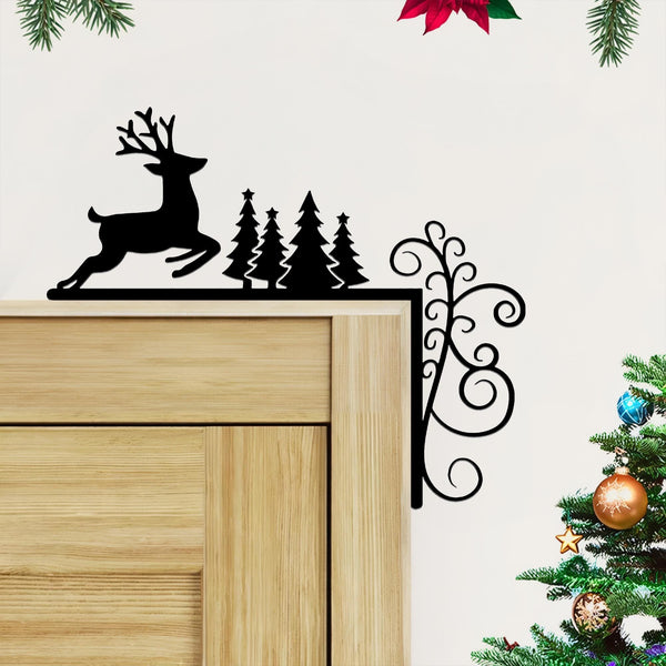 Christmas Door Corner Metal Sign, Xmas Home Decor, Christmas Door Sign, Santa Sign Snowman Sign Joy Sign, Holiday Gift, Xmas Wall Decor