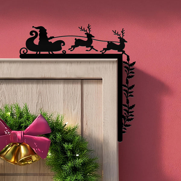 Christmas Door Corner Metal Sign, Xmas Home Decor, Christmas Door Sign, Santa Sign Snowman Sign Joy Sign, Holiday Gift, Xmas Gift Wall Decor