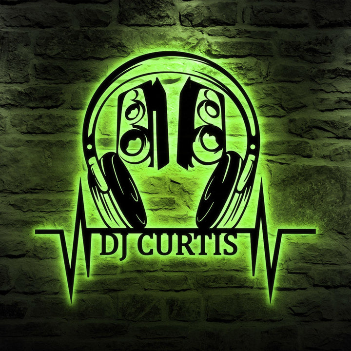 Custom DJ Metal Wall Art with LED Light, DJ Player Metal Sign, Gifts for dj, Disc Jockey gift, Music Lovers Gift, Room Decor Gift For Man