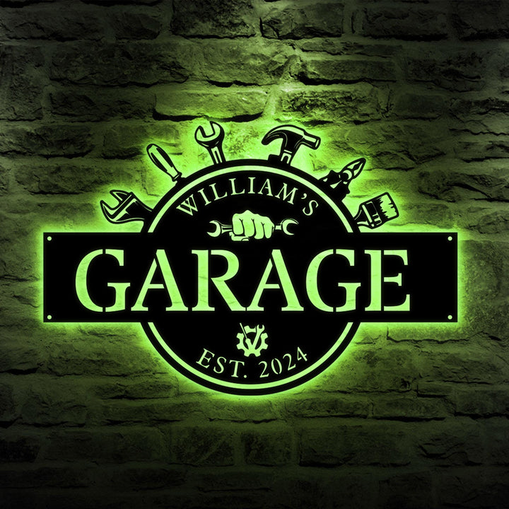 Garage Sign, Custom Metal Sign, Metal Name Sign, Garage Decor, Home Decor, Signs For A Garage, Man Cave Sign, Man Cave Metal Sign Art.