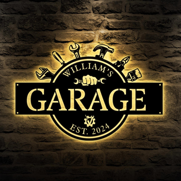 Garage Sign, Custom Metal Sign, Metal Name Sign, Garage Decor, Home Decor, Signs For A Garage, Man Cave Sign, Man Cave Metal Sign Art.