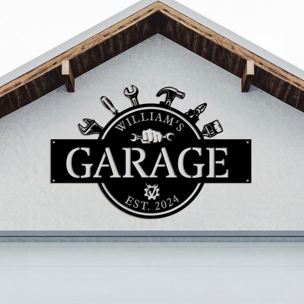 Garage Sign, Custom Metal Sign, Metal Name Sign, Garage Decor, Home Decor, Signs For A Garage, Man Cave Sign, Man Cave Metal Sign Art.
