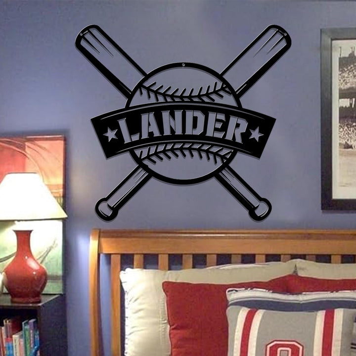 Custom Baseball Bat Metal Sign with LED Lights, Baseball Name Sign, Baseball Lover, Sport Room Decor, Kids Nursery Room Decor, Gift for Him