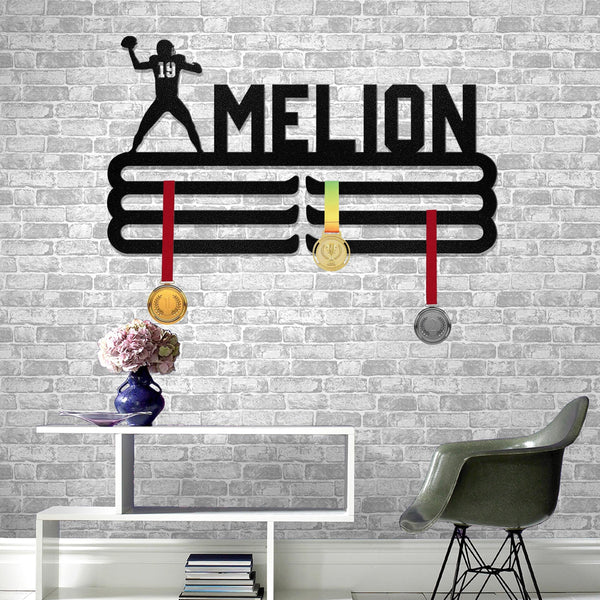 Custom Name Medal Hanger Monogram,Football Medal Hanger,Personalized Football Medal Holder, Medal Display, Awards Sports Medal Hanging Sign