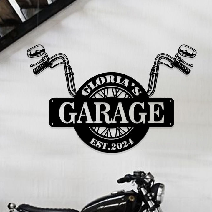Custom Motorcycle Garage Sign,Personalized Metal Art,Metal Garage Sign,Men Cave Metal Art,Fathers Day Gift,Motor Bike Metal Sign,Biker Gifts