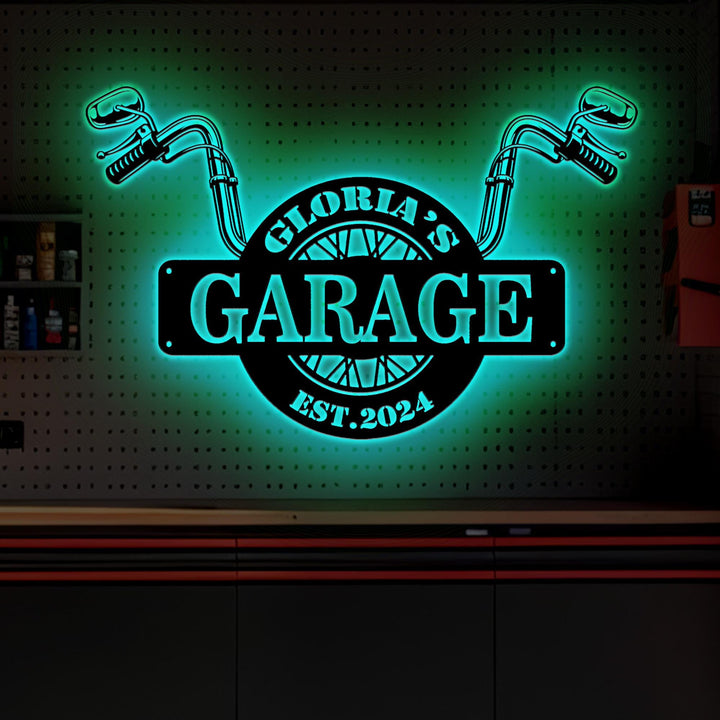 Custom Motorcycle Garage Sign,Personalized Metal Art,Metal Garage Sign,Men Cave Metal Art,Fathers Day Gift,Motor Bike Metal Sign,Biker Gifts