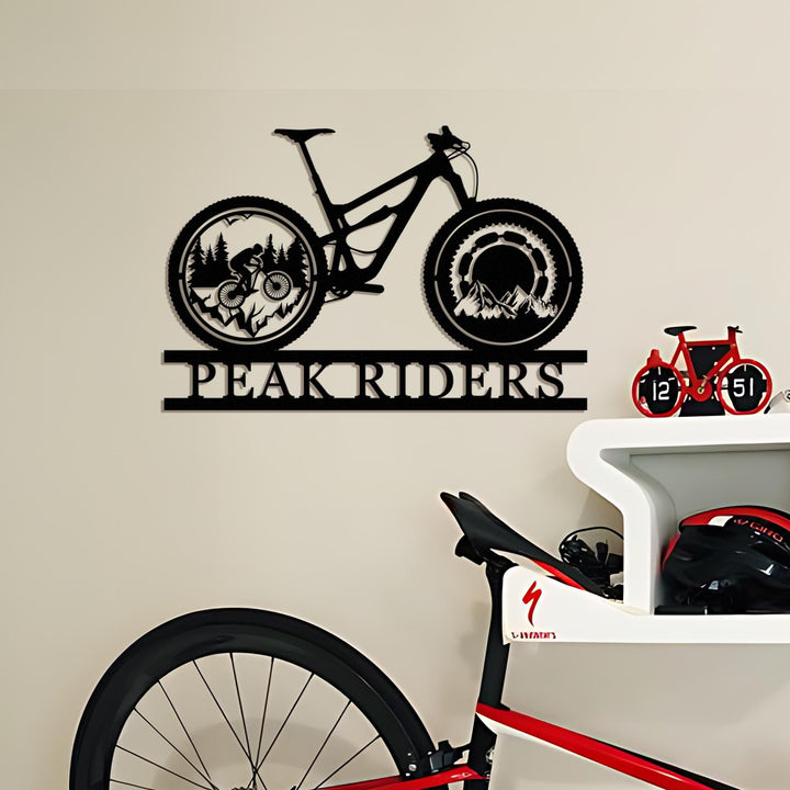 Custom Cyclist Mountain Bike Metal Wall Art LED Light, Personalized Bicycle MTB Name Sign, Biker Home Decoration, Bike Rider Gift