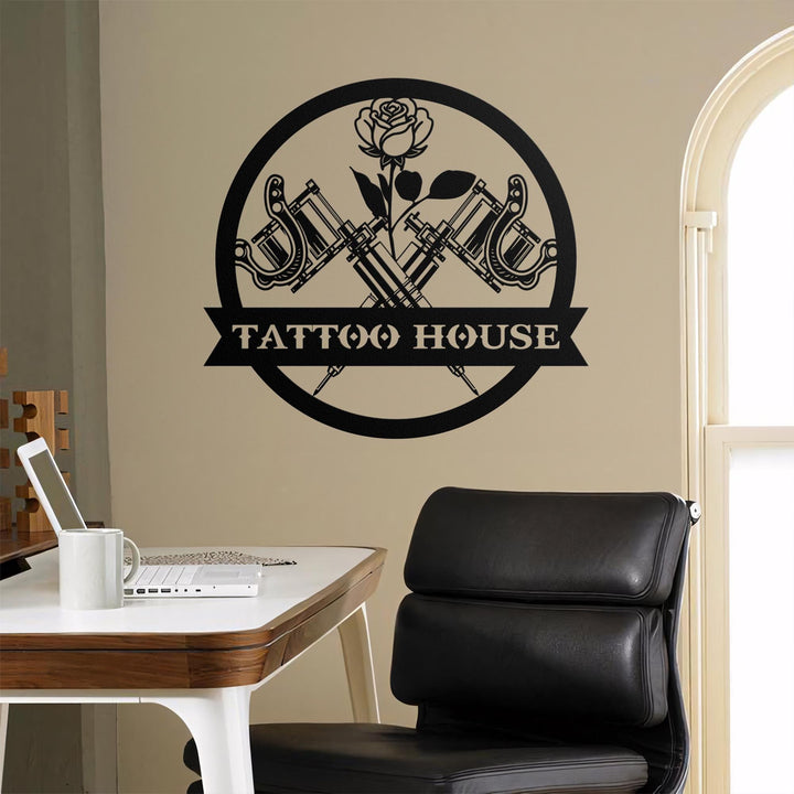 Custom Tattoo Artist Metal Wall Art LED Light Personalized Ink Studio Name Sign Home Decor Machine Shop Decoration Man Cave Christmas Gifts.