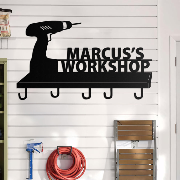 Personalized Metal Workshop Sign - Unique Garage Art for Dad & Grandpa, Custom Father's Day Gift, Workshop Decor