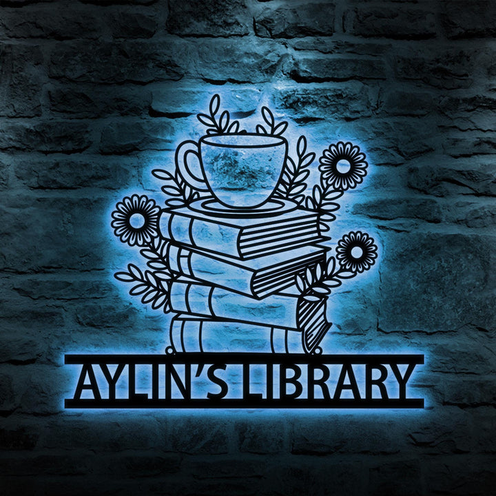 Personalized Books Metal Sign,Bookshelf Sign,Custom Library Sign,Bookworm Sign,Book Club Decor,Reading Room Sign,Books Metal Wall Art