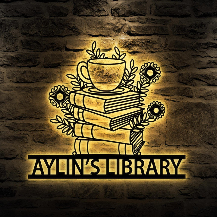 Personalized Books Metal Sign,Bookshelf Sign,Custom Library Sign,Bookworm Sign,Book Club Decor,Reading Room Sign,Books Metal Wall Art
