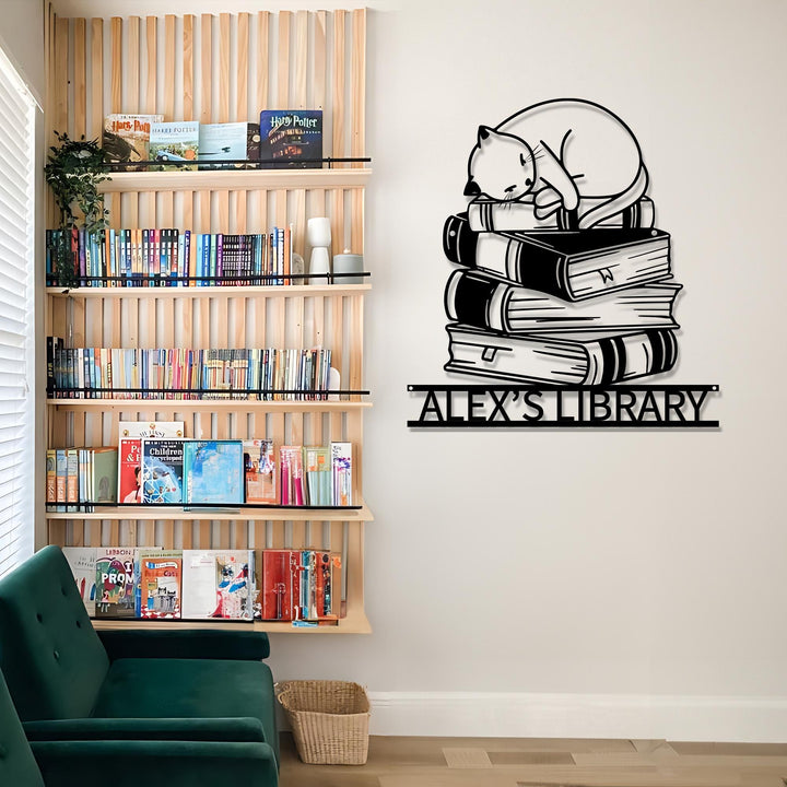Personalized Books Lovers Metal Sign,Bookshelf Sign,Custom Library Sign,Bookworm Sign,Book Club Decor,Reading Room Sign,Books Metal Wall Art
