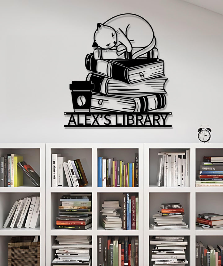 Personalized Books Lovers Metal Sign,Bookshelf Sign,Custom Library Sign,Bookworm Sign,Book Club Decor,Reading Room Sign,Books Metal Wall Art