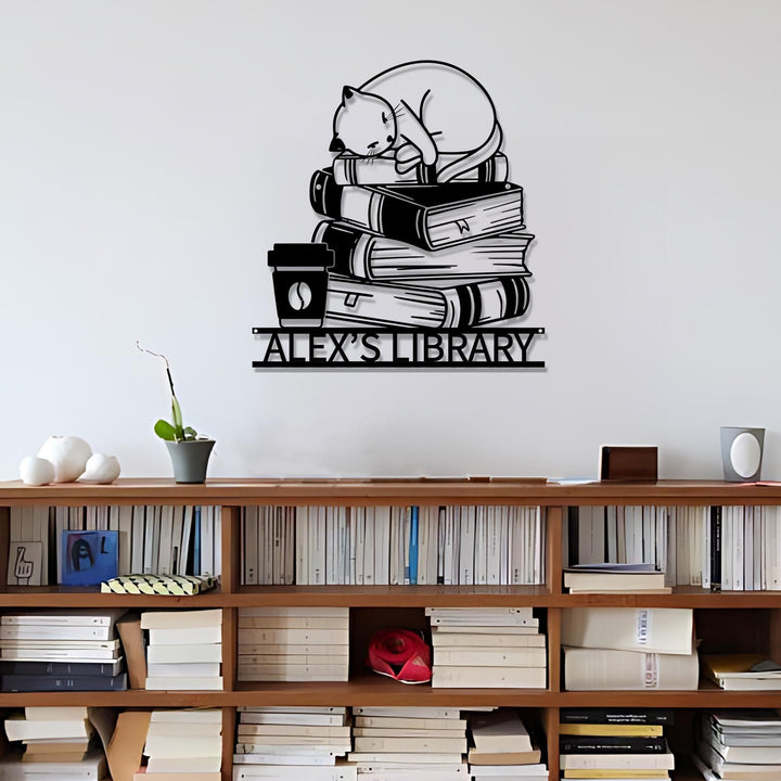 Personalized Books Lovers Metal Sign,Bookshelf Sign,Custom Library Sign,Bookworm Sign,Book Club Decor,Reading Room Sign,Books Metal Wall Art