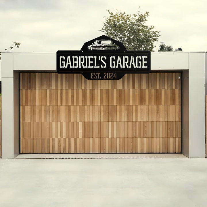 Custom Garage Sign, Personalized Garage Signs, Metal LED Garage Signs, Personalized Garage Hanging sign, Father’s Day Gift, Wall Art For Dad