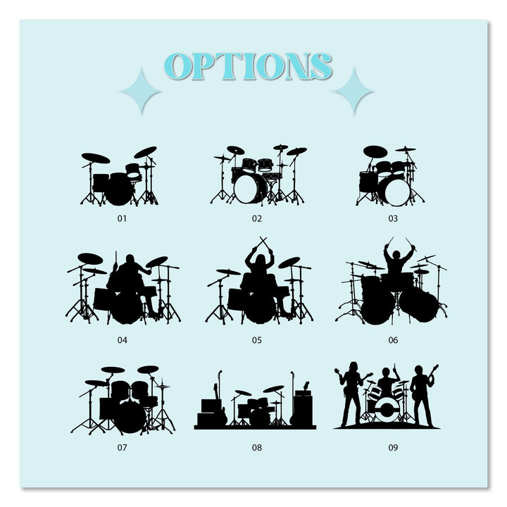 Custom Drum Metal Sign Wall Art With LED Lights, Personalized Drummer Name Sign, Metal Wall Hanging, Gift For Musician, Music Decor