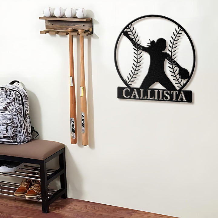 Custom Baseball Bat Metal Sign with LED Lights, Baseball Name Sign, Baseball Lover, Sport Room Decor, Kids Nursery Room Decor, Gift for Her