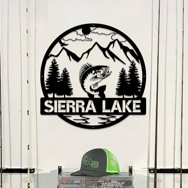 Custom Fish Metal Name Sign | Outdoor Bass Fishing Sign Fishing Gift for Men Custom Fishing Sign Fisherman Gift Groomsmen Gift Fish Wall Art