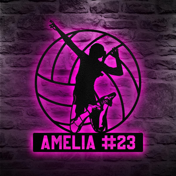 Personalized Volleyball Metal Sign Wall Art Decor, Custom Name Room Sign, Gift for Volleyball Player Mom, Girl, Sports Room Decor