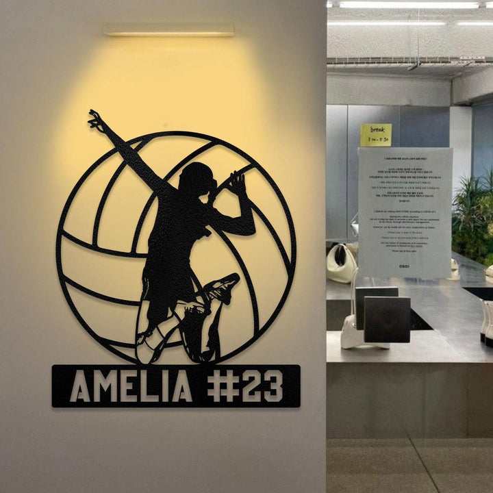 Personalized Volleyball Metal Sign Wall Art Decor, Custom Name Room Sign, Gift for Volleyball Player Mom, Girl, Sports Room Decor