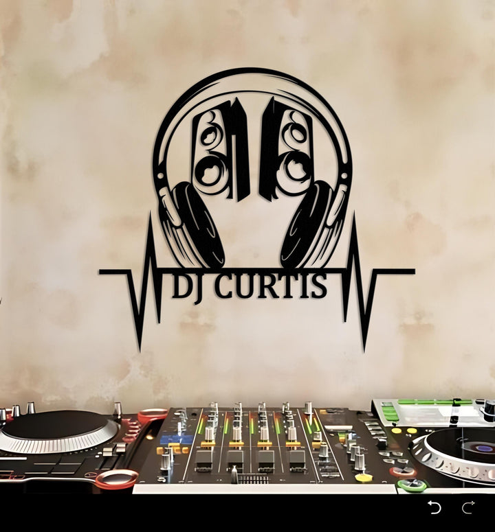 Custom DJ Metal Wall Art with LED Light, DJ Player Metal Sign, Gifts for dj, Disc Jockey gift, Music Lovers Gift, Room Decor Gift For Man
