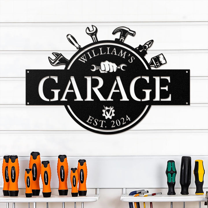 Garage Sign, Custom Metal Sign, Metal Name Sign, Garage Decor, Home Decor, Signs For A Garage, Man Cave Sign, Man Cave Metal Sign Art.