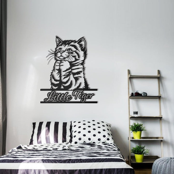 Custom Cute Cat Metal Sign,Cat Wall Art,Personalized Cat Name Sign,Pet Lover Gift,Cat's Mom Sign,Cat Wall Decor,Indoor Decor,Room Decoration