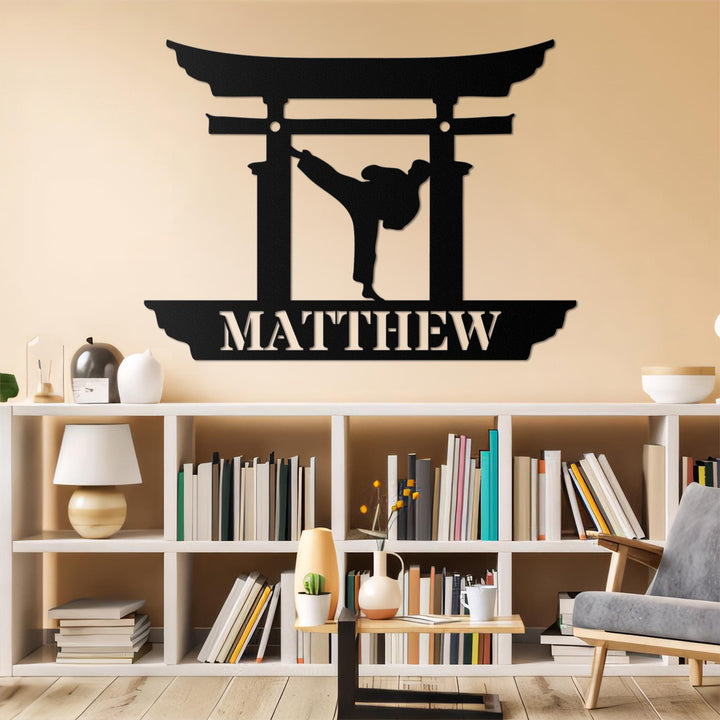 Personalized Metal Karate Sign With Led Lights, Karate Metal Wall Art, Martial Arts Metal Sign, Custom Sports Player Name Sign, Xmas Gift