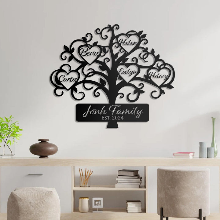 Tree of Life Metal Wall Art, Customize family sign, Personalized Gift Family Tree, Best Gift for family, Living Room Decorations,Family name