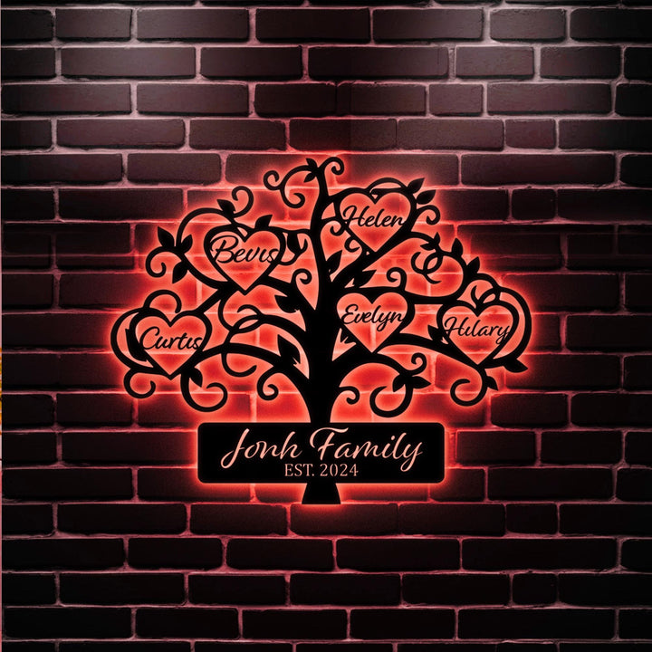 Tree of Life Metal Wall Art, Customize family sign, Personalized Gift Family Tree, Best Gift for family, Living Room Decorations,Family name