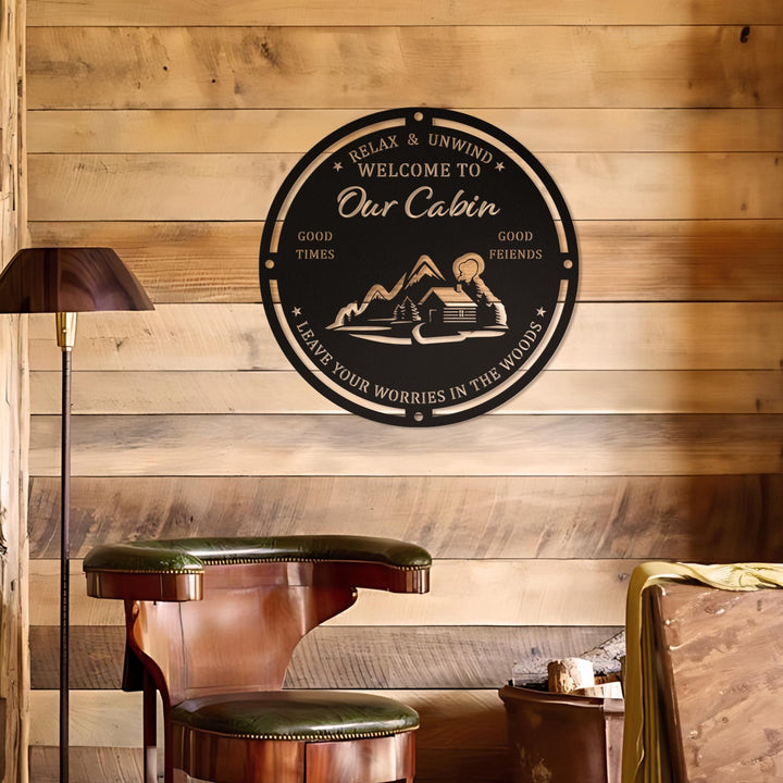 Custom Welcome To Our Cabin Sign | Personalized Lodge Signs | Cabin Sign | Personalized Sign | Lodge Decor | Father's Day Gift | Family Gift