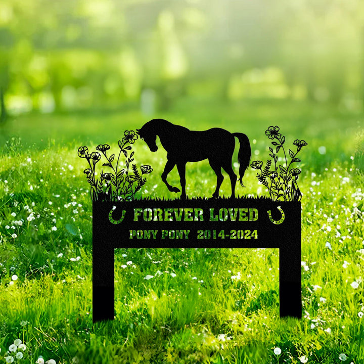 Horse Memorial Stake Sign Personalized, Pet Grave Markers Sign, Horse Sign With Stake, Pet Loss Gift, Sympathy Sign, Remembrance Stake,