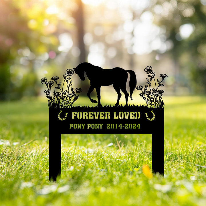 Horse Memorial Stake Sign Personalized, Pet Grave Markers Sign, Horse Sign With Stake, Pet Loss Gift, Sympathy Sign, Remembrance Stake,