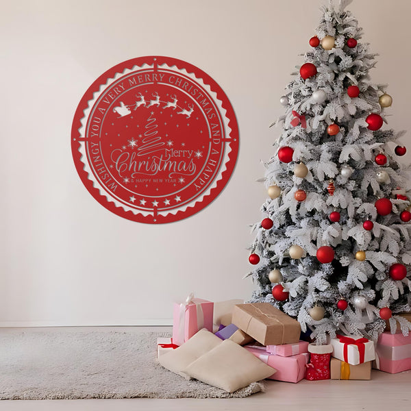Merry Christmas Metal Sign Personalized,Merry Christmas Sign Decor,Custom Christmas Family Name,Christmas Gift,Front Door Decor,Indoor Decor